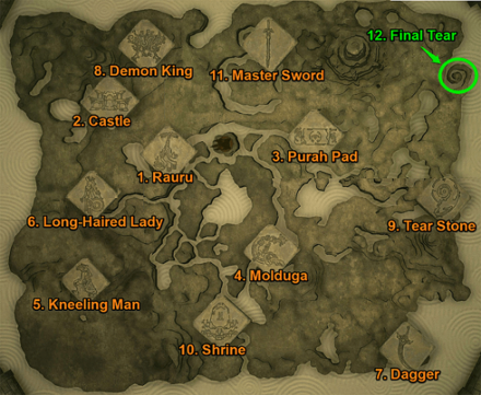 Zelda TotK - Geoglyph Locations Map