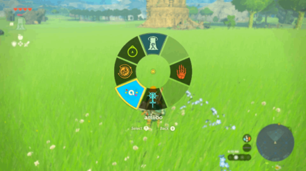 Zelda TotK - Select amiibo from the Ability Wheel