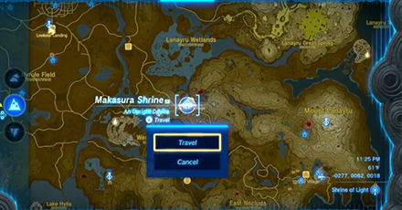 Tears of the Kingdom - Zelda Makasura Shrine Map Location