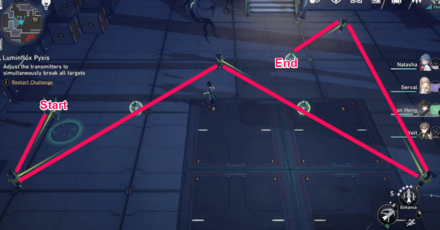 Honkai Star Rail - Luminflux Pyxis Day 1 Puzzle 1 Solution