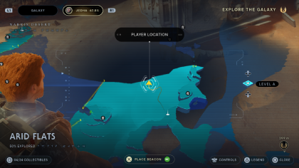 Jedi Survivor Arid Flats Map View