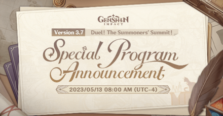 Genshin - Version 3.7 Livestream Special Program Announcement