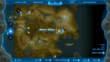 Zelda TotK - Kochi Dye Shop Map Image