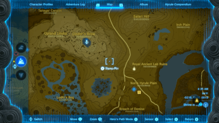 Zelda TotK - Hetsu First Location Map Image