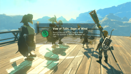 Zelda Tears of the Kingdom (TotK) - Vow of Tulin, Sage of Wind