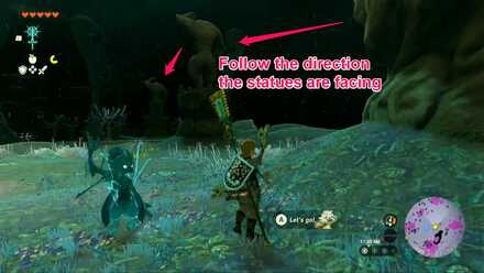 TotK - follow the direction the statues are facing