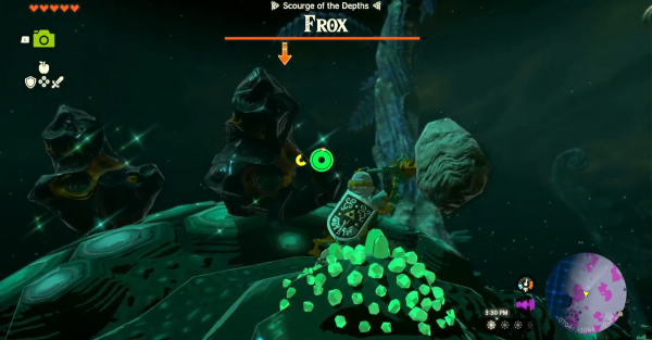 Zelda Tears of the Kingdom TotK - attacking a Frox ore deposit