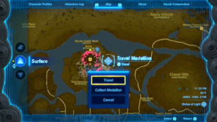 Zelda Tears of the Kingdom TotK Traveling to a Travel Medallion Travel Gate.png