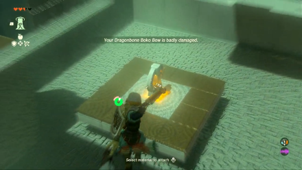 Zelda TotK Domizuin Shrine Hit Switch With Bow and Arrow