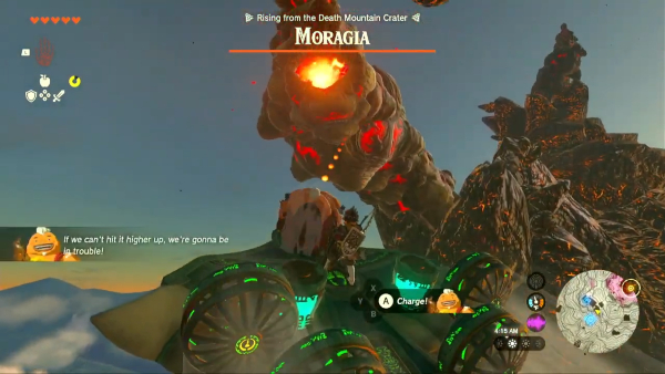 Zelda Tears of the Kingdom TotK - attacking Moragia with Yunobo