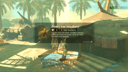 Zelda TotK - Equip the Desert Voe Set for Desert Heat