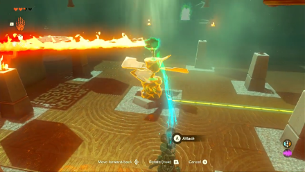 Zelda TotK Gemimik Shrine Flame Emitter Attached to Turbine