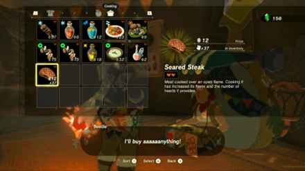 Zelda TotK - Sell Cooked Food