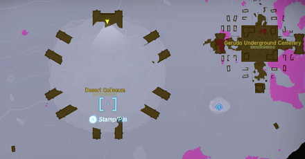Zelda TotK - Desert Coliseum Map Image
