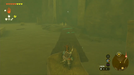 TotK - makeshift bridge to cross the moving sands