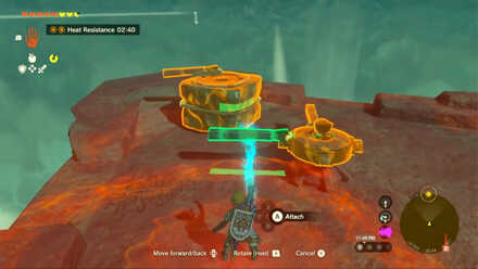 TotK - attaching the sticks to the wheel crank