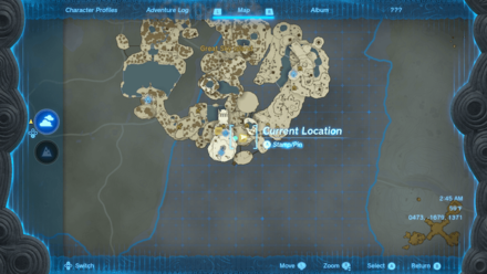 TotK - Mining Cave Crystallized Charge Shop Map