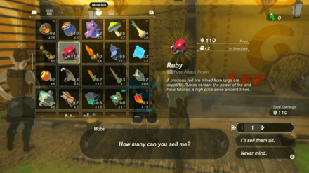 Zelda TotK - Sell Gems