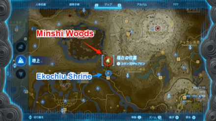 Zelda TOTK - Minishi Woods Chasm Map Location