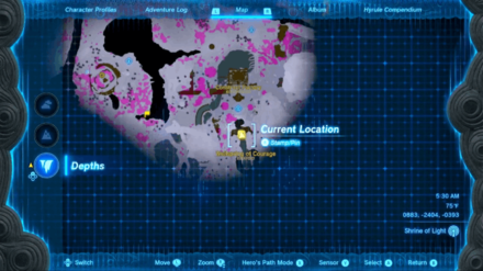 Zelda Tears of the Kingdom TotK - Gaiters of the Depths Map Location