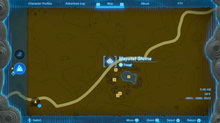 Zelda TotK - Open the Map and Select a Shrine or Tower