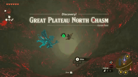 Tears of the Kingdom - Great Plateau North Chasm Overworld Location