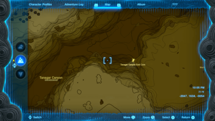Tanagar Canyon East Cave Entrance Map Image