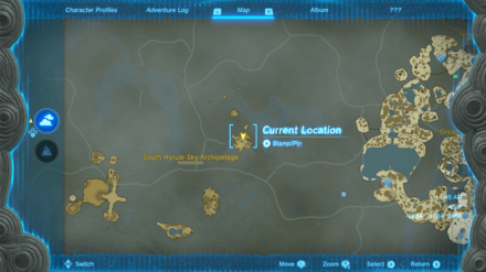 TotK - South Hyrule Sky Archipelago Map View