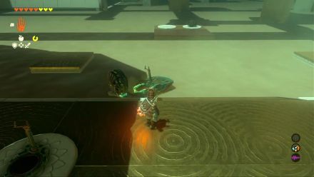 Zelda TotK Mayatat Shrine Sled with Fan and Steering Stick