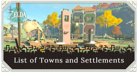 Tears of the Kingdom TOTK - List of Towns and Settlements