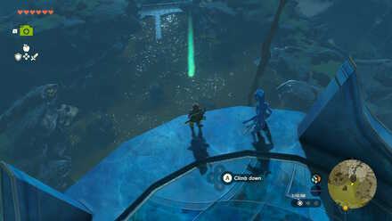 Zelda Tears of the Kingdom TotK - light pillar in East Reserevoir Lake