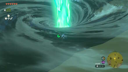 Zelda Tears of the Kingdom TotK - swimming towards the light pillar