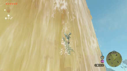 Zelda Tears of the Kingdom TotK - swimming up the waterfall to the sky island