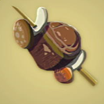Legend of Zelda TOTK Meat and Mushroom Skewer