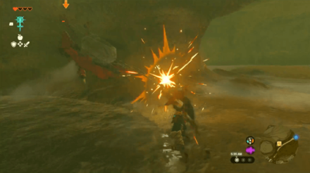 TotK Defeating the three Lizalfos