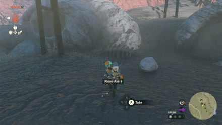 Zelda TotK - Drop a Weapon or Shield Near the Rock Octorock
