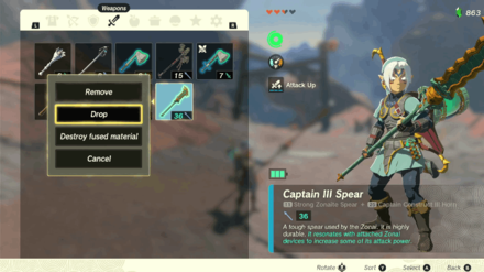 Zelda TotK - How to Duplicate a Weapon Step 5