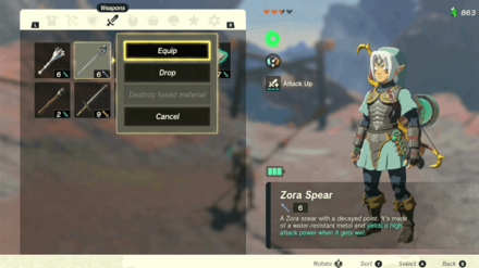 Zelda TotK - How to Duplicate a Weapon Step 6
