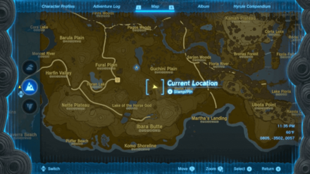 Zelda TotK - Faron Grasslands Cherry Blossom Tree Map