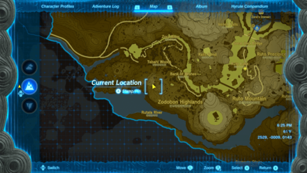 Zelda TotK - Lanayru Great Spring Cherry Blossom Tree Map