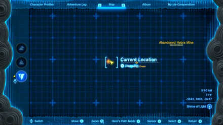 Zelda Tears of the Kingdom TOTK - Sikatag Lightroot location west of Abandoned Hebra Mine