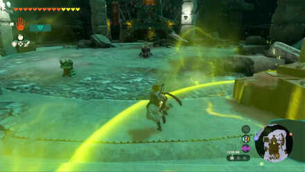 Zelda Tears of the Kingdom TOTK - Master Kohga meditating at Abandoned Hebra Mine