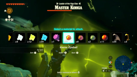 Zelda TotK - Fusing a Keese Eyeball to an Arrow
