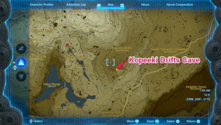 Kopeeki Drifts Cave Entrance Map Image