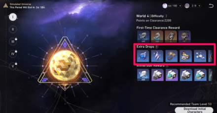Honkai Star Rail - Simulated Universe Extra Drops