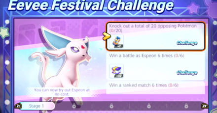 Pokemon UNITE - Eevee Festival Challenge Rewards Espeon