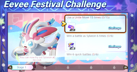 Pokemon UNITE - Eevee Festival Challenge Rewards Sylveon