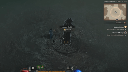 Diablo 4 - Inspect the Ancient Obelisk