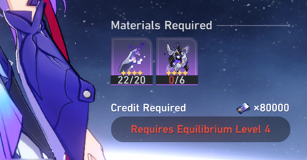 Star Rail - Collect Materials and Increase your Equilibrium Level to ascend your characters