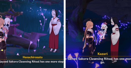 Genshin - Yougou Cleansing Quest - Hanachirusato and Kazari